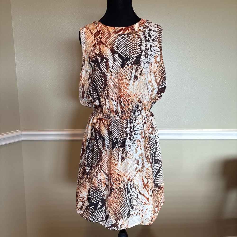 Eight Sixty Snakeskin Print Sleeveless Dress Size L